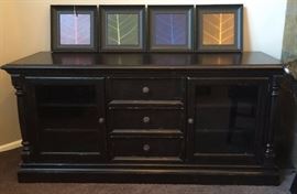 Tommy Bahama Lexington Media Stand, 4 Leaf Prints
