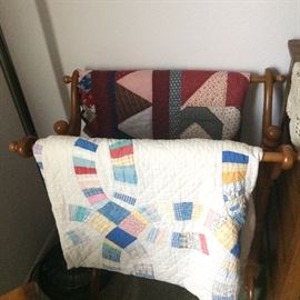 Quilt Rack, Several Quilts