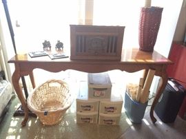 Sofa table / Crosley Record Player stereo