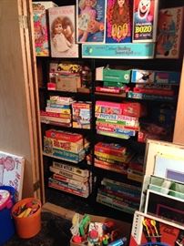 Games and more games! Vintage dolls and more!