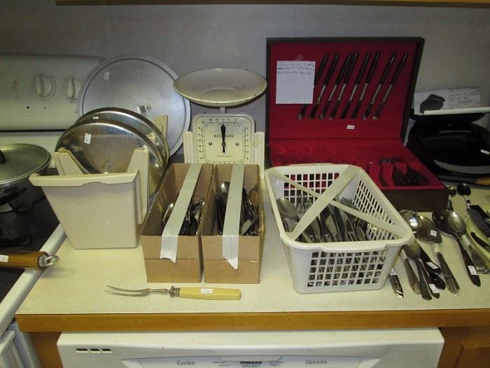 Kitchen--Silverware, vintage scale
