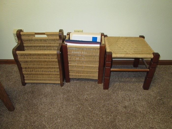Living Room--Magazine racks, stool
