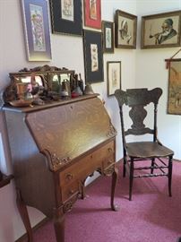 Antique drop front secretary