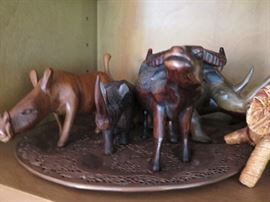 Carved wooden figurines