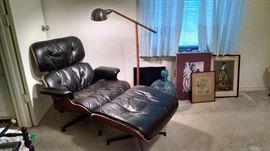 Herman Miller Eames chair and ottoman.