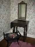 Needlepoint bench drop leaf table mirror