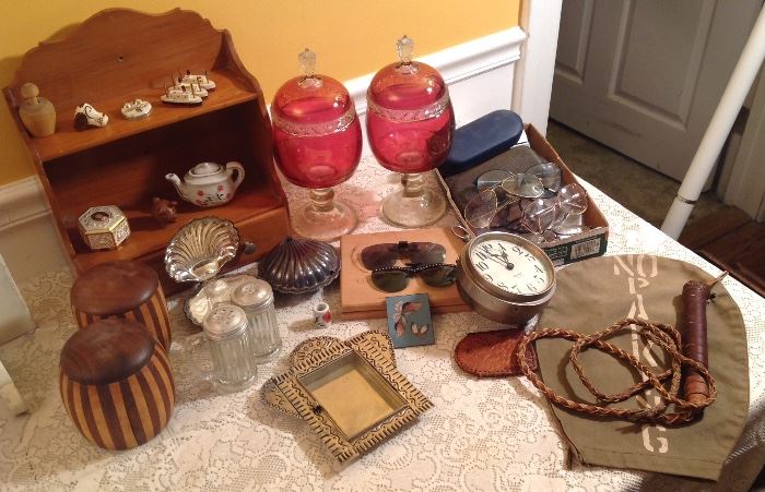 Knick Knacks including Eye glasses and Westclox  Vintage Clock. This house has tons of MISC! 