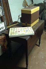 Drop leaf table and Singer Sewing Machine