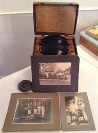 78 RPM records, old photos, old incense burner
