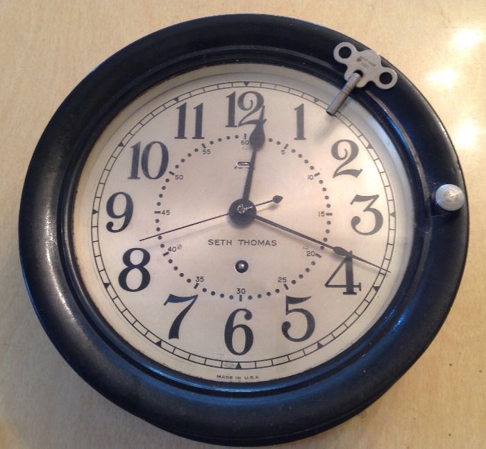 Bakelite Seth Thomas Nautical Style Clock with Key