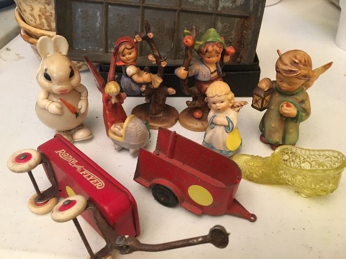 Vintage Hummel Figurines, Hummel Sacrart Figurines, 
St Louis Busy Bee candy mold
