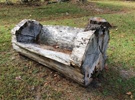 Handcrafted log couch