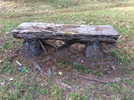 Tree stump bench