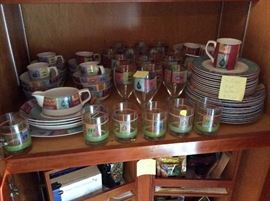 Royal Doulton every day dishes with matching glassware