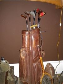 Vintage leather golf bag