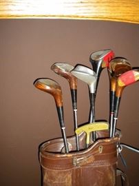 Vintage leather golf bag