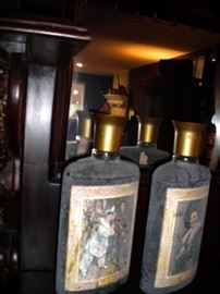 Antique/Vintage Tavern/pub bar....includes front and back bar with mirror and overhead for holding glasses and lighting. Overhead connects the front and back.