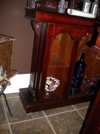 Antique/Vintage Tavern/pub bar....includes front and back bar with mirror and overhead for holding glasses and lighting. Overhead connects the front and back.