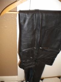 Black leather ladies/women's Harley Davidson pants