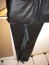 Black leather ladies/women's Harley Davidson pants