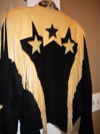 Leather fringe jacket
