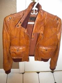 Leather bomber style jacket