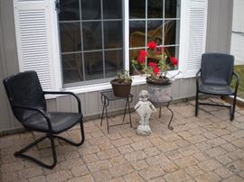 Vintage metal patio chairs