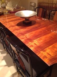 Henredon exotic koa wood Modernj/Asian dining room set