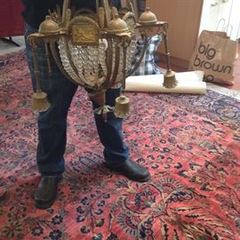 Antique bronze and beaded Crystal chandelier