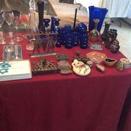 Bric a brac, Judaica, glass, crystal
