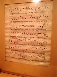 Illuminated antique music calligraphy