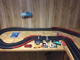 SLOT CARS AND RACE TRACK