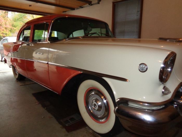 1955 OLDS 88 Rocket 34,437 miles V8, White walls Beautiful condition.