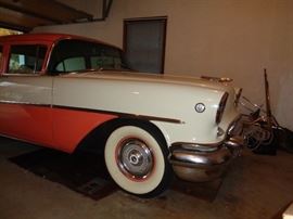 1955 OLDS 88 Rocket 34,437 miles V8, White walls Beautiful condition. Salman and White org color. 