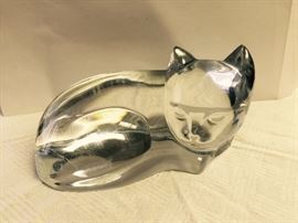 Val St. Lambert crystal cat