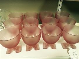 Unusual frosted glassware