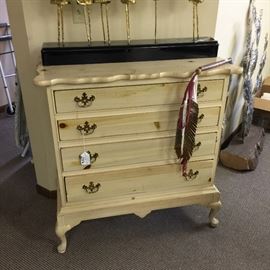 Country pine dresser and sculpture
