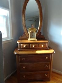 Burlington House Oak Chest on Chest with Mirror