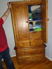 Bassett Oak Clothing Armoire 41W"X 20"D X 76"H