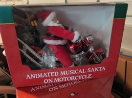Holiday Musical Santa on Motorcycle
