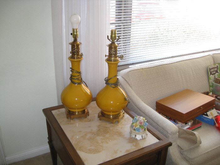 Vintage gold lamps