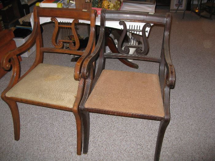 2 Lyre back chairs