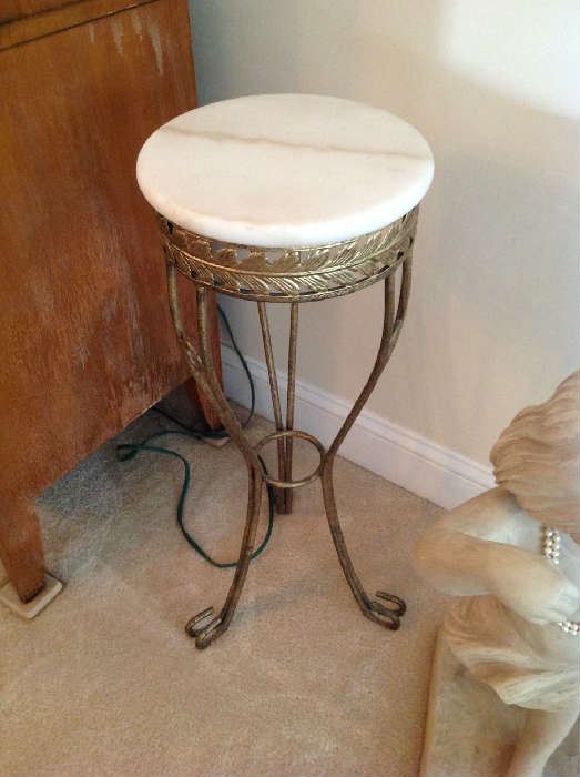 Marble Top / Metal Plant Stand $ 30.00