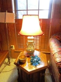 Brass Lamp -  unique shade