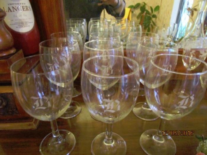 Monogram "B" wine glasses