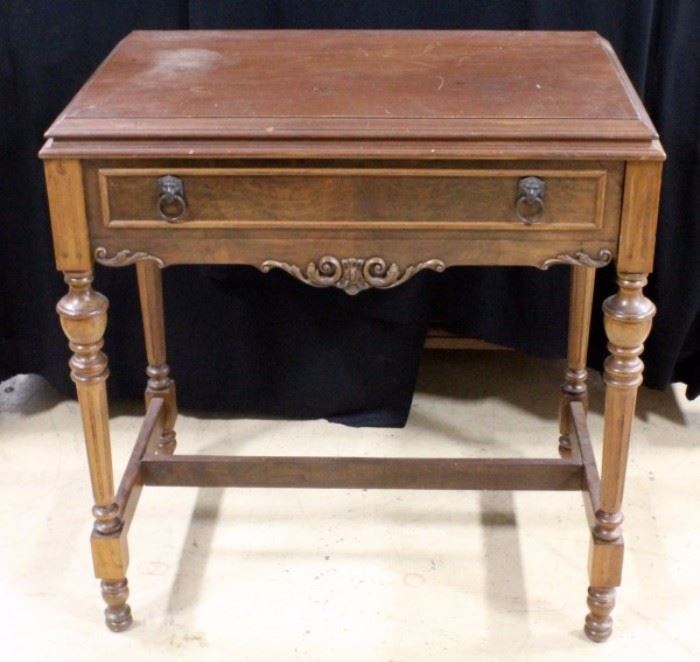 Accent Table with Lion Head Pulls, 28.5" x 30" x 18"
