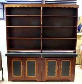 1970's Custom Made Bookshelf / Display Cabinet, 6'W x 6'8"H x 15"D