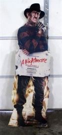 Freddy Krueger Nightmare on Elm Street 2 Promotional Movie Store Video Cassette Cardboard Standee, 69.5"T