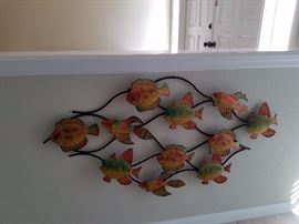 Large metal fish sculpture  approx. 36"
