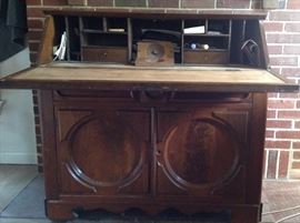 Inside of 1880s desk